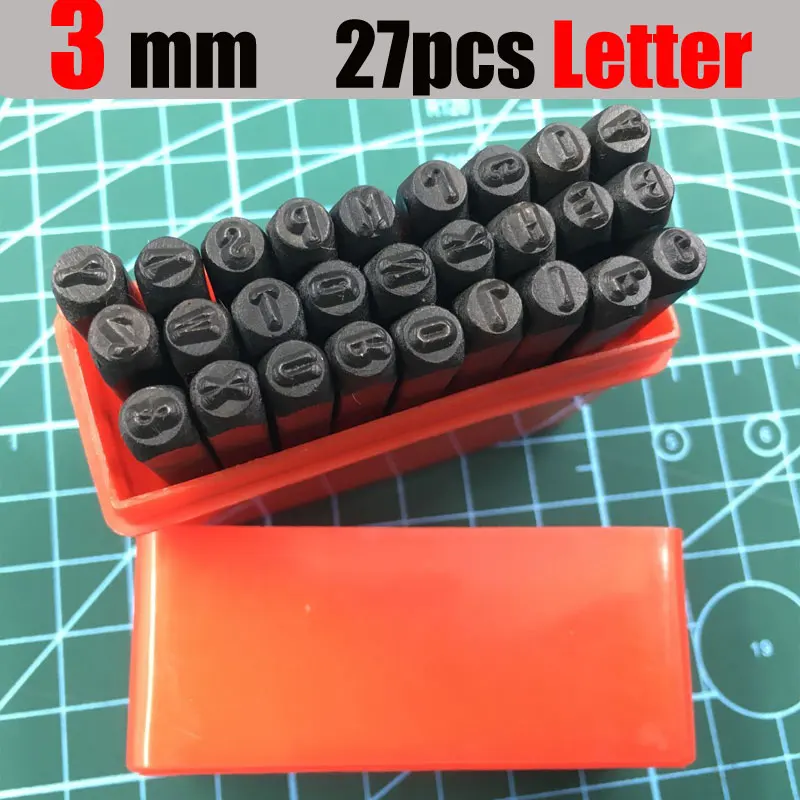 3mm letter Стальной штамповочный Набор для штамповки инструмент для штамповки цифр буквы Алфавит штампы инструменты DIY ювелирные изделия золото серебро Металл Кожа логотип штамп - Цвет: 3mm letter