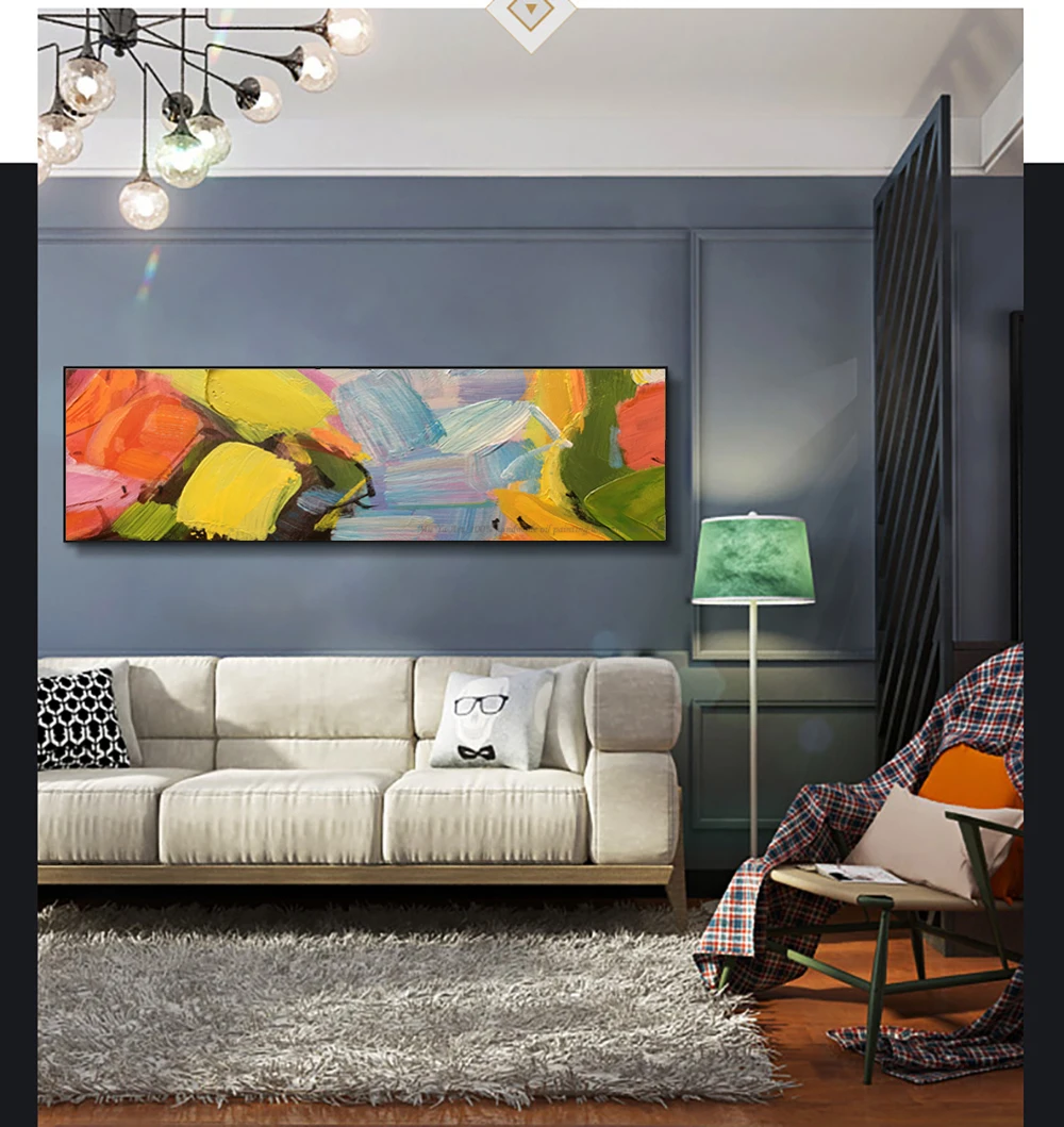 

Handmade knife thick oil Abstract colorful landscape Modern Wall Art Picture Oil Painting For living Room bedroom Artwork