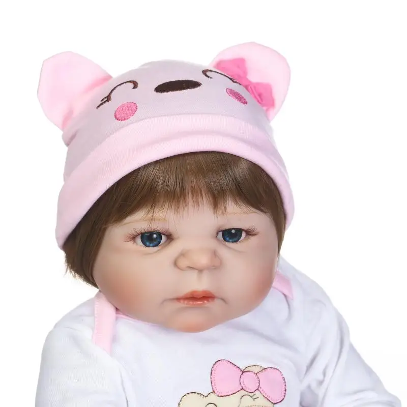 NPK 57 см полностью силиконовая кукла Bebes Reborn реалистичные детские игрушки для