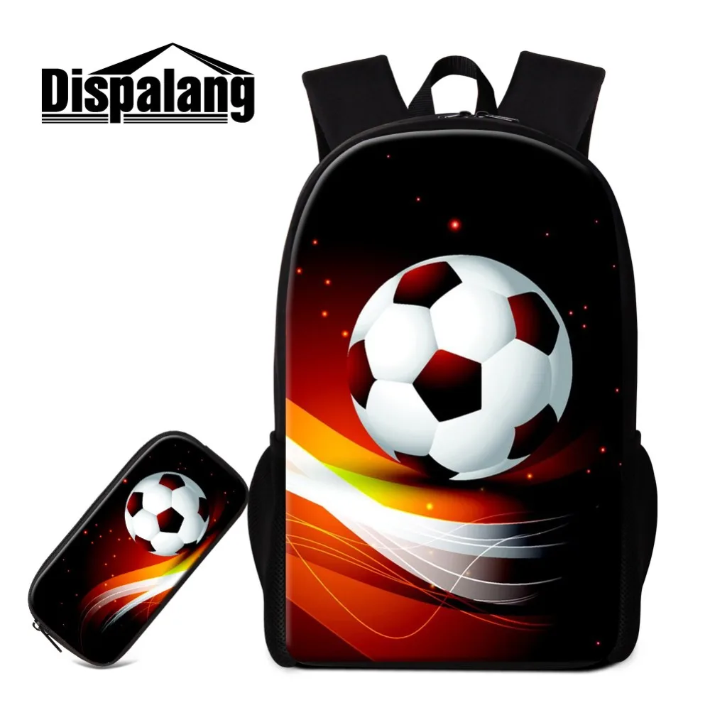 

Dispalang 2 PCS Set School Bag Pencil Case Patterns Footballs Printing Backpack Cool Satchel for Boys Stylish Book Bag for Boys