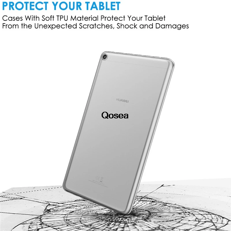 Чехол Qosea из ТПУ для Huawei Mediapad T3 8 10 чехол прозрачный ультратонкий модный