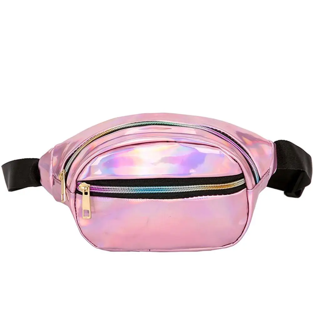 Pink purse Новинка, Женская поясная сумка в виде бананов, кошелек в виде почек, модная Лазерная поясная сумка, отражатель, карманы, водонепроницаемые карманы для бега, сумка для телефона A01 - Color: Pink purse