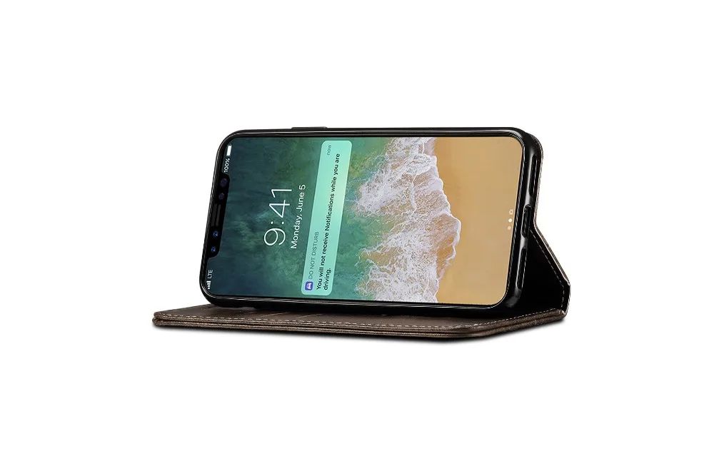 Роскошь Бизнес кейс для iPhone 7 плюс Чехол Флип кожаный бумажник с карты карман