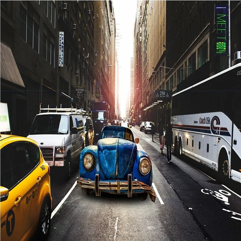 Обои 3d Европейская Архитектура улица дорога настенная живопись Гостиная