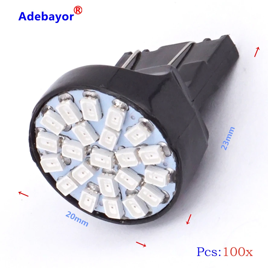 Светодиодный индикатор поворота 100X T20 22 1206 3020 SMD 7443 красный и белый цвета