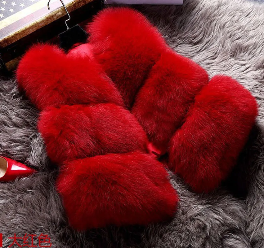 Весенняя мода для женщин высокая имитация искусственного меха жилет пальто