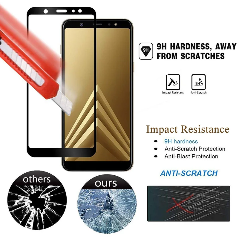 Защитное стекло закаленное для samsung galaxy a6 2018 plus a62018 a6plus 6a 6|Защитные стёкла и