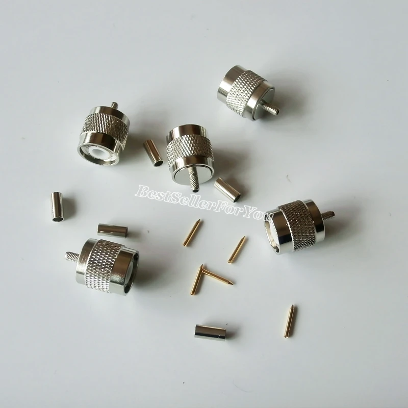 

10Piece TNC Male Plug Crimp For RG174 RG316 LMR100 Cable Straight RF Connector