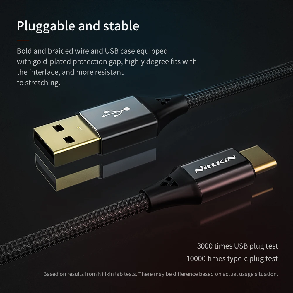 NILLKIN type-C Usb кабель 5A/40 Вт Быстрый нейлоновый кабель type C для huawei OPPO для samsung S10/S10 Plus/S10e/S9 для Xiaomi mi 8 mi 9 SE