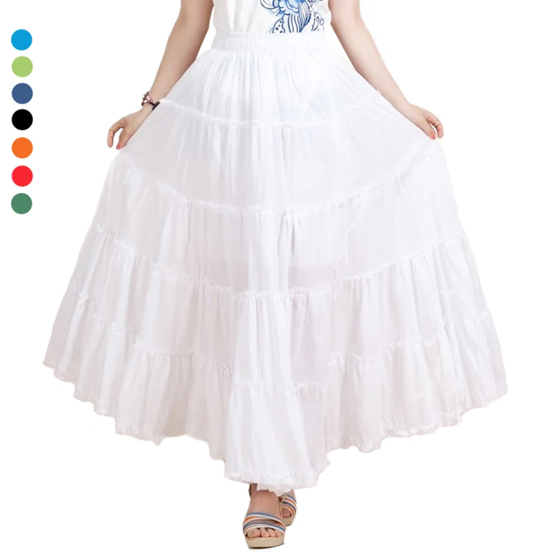 2019 сандалии Богемия женские длинные пляжные юбки размера плюс летнее платье со