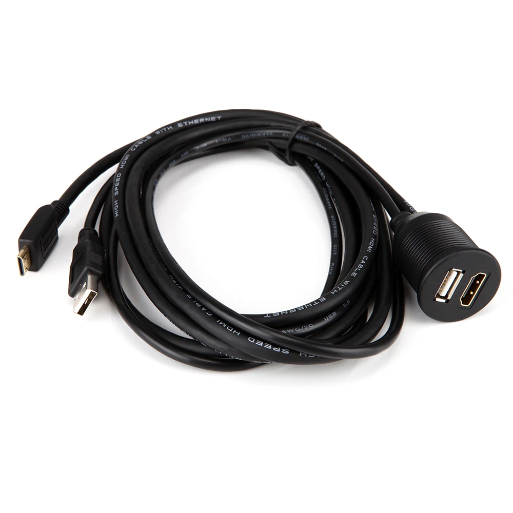 2 м автомобиля Приборная панель катера заподлицо Установка USB2.0 HDMI Mini кабель