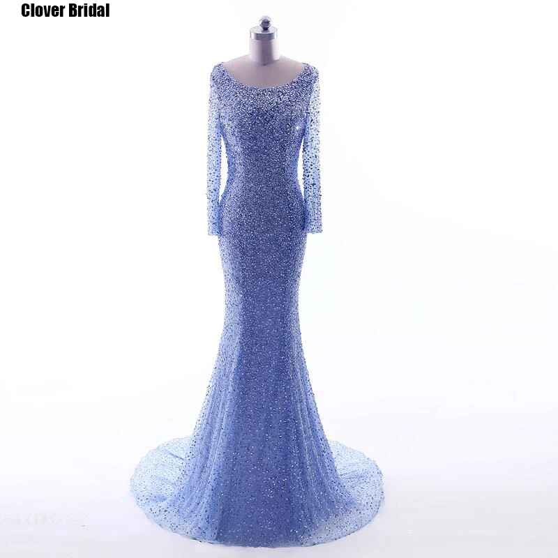 Женское вечернее платье с длинным рукавом блестками и вырезом на спине 2017|long sleeve