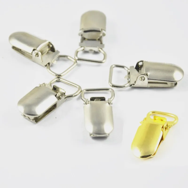 

10 mm Metal Paci Pacifier Suspender Clips Holders for Craft Project Gold/Silver High Quality 20PCS/LOT