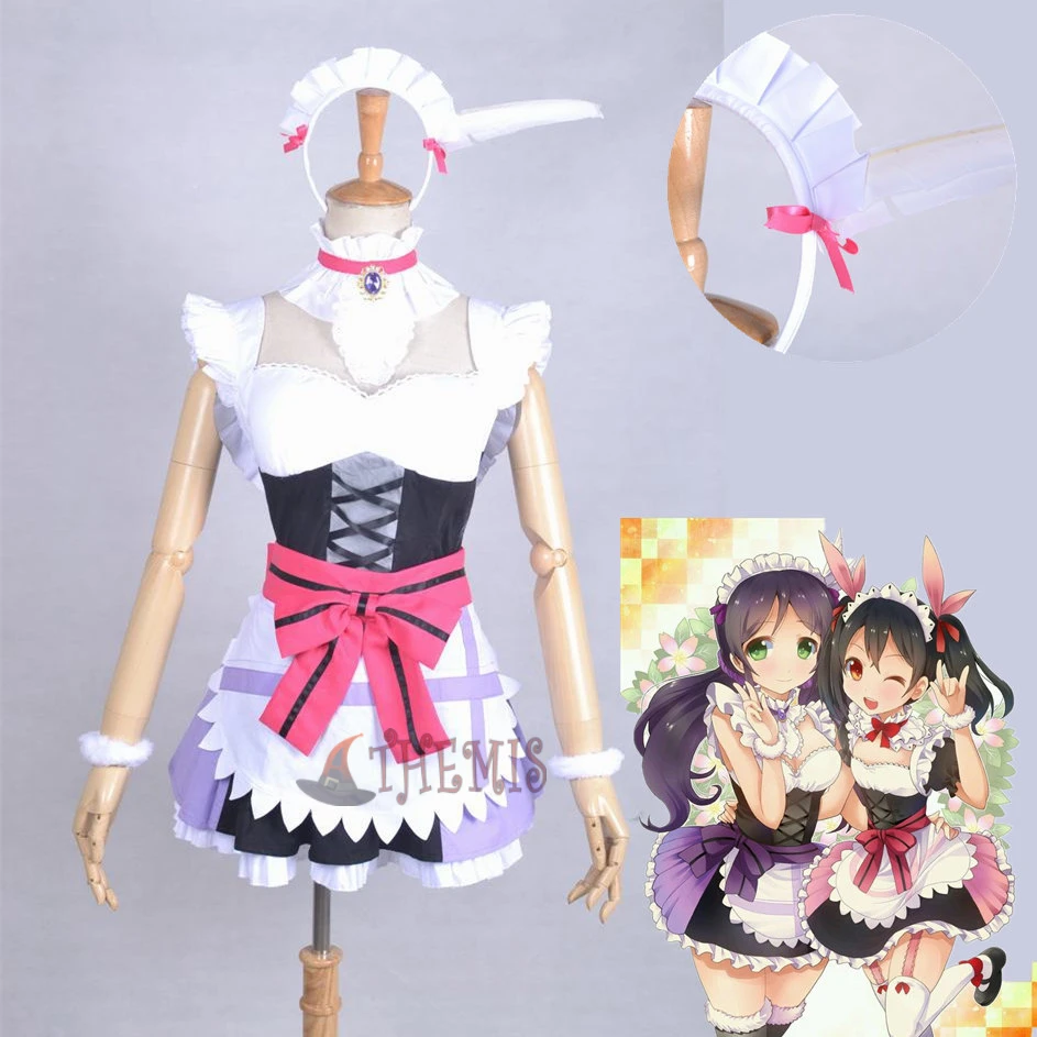 Athemis Lovelive Косплэй Тодзио Нозоми костюм горничной комплект Обувь для девочек