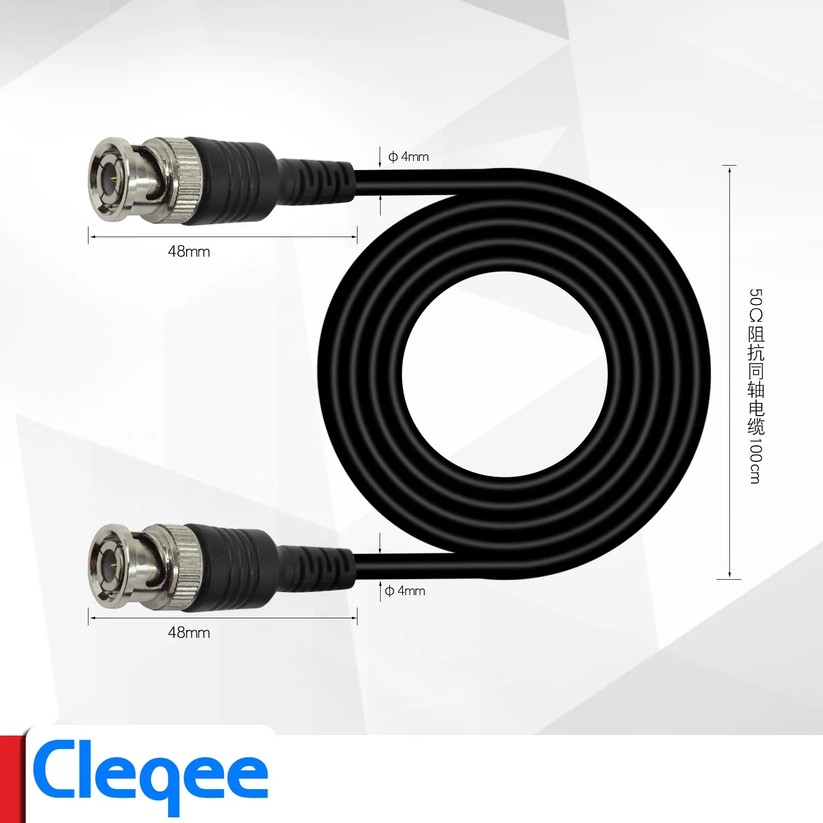Cleqee P1013 BNC Q9 штепсельная вилка к BNC Q9 штепсельная вилка осциллографа тестовый зонд кабель вывод 100 см (art.: 7a98dd111) - 7a98dd111
