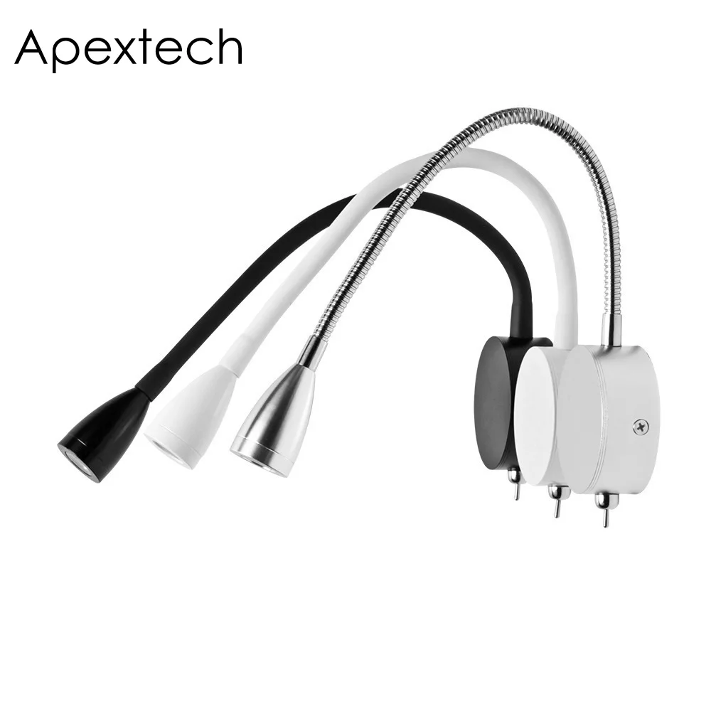 Apextech настенный светодиодный светильник для чтения 1 Вт Алюминиевый прикроватный