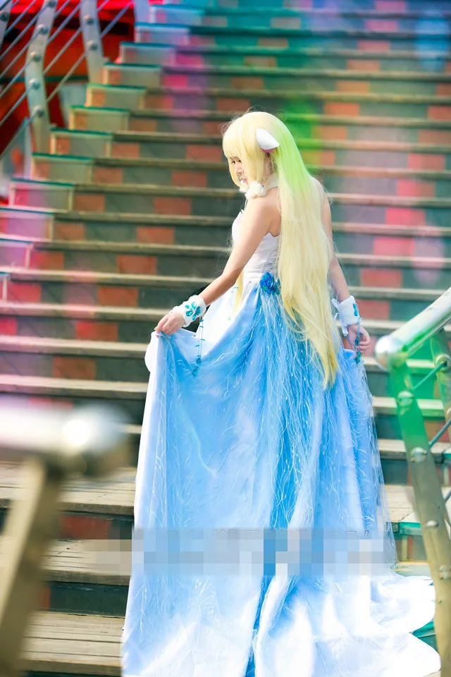 Chii Chobits Косплей Elda Костюм иллюстрация платья с принтом летнее платье по