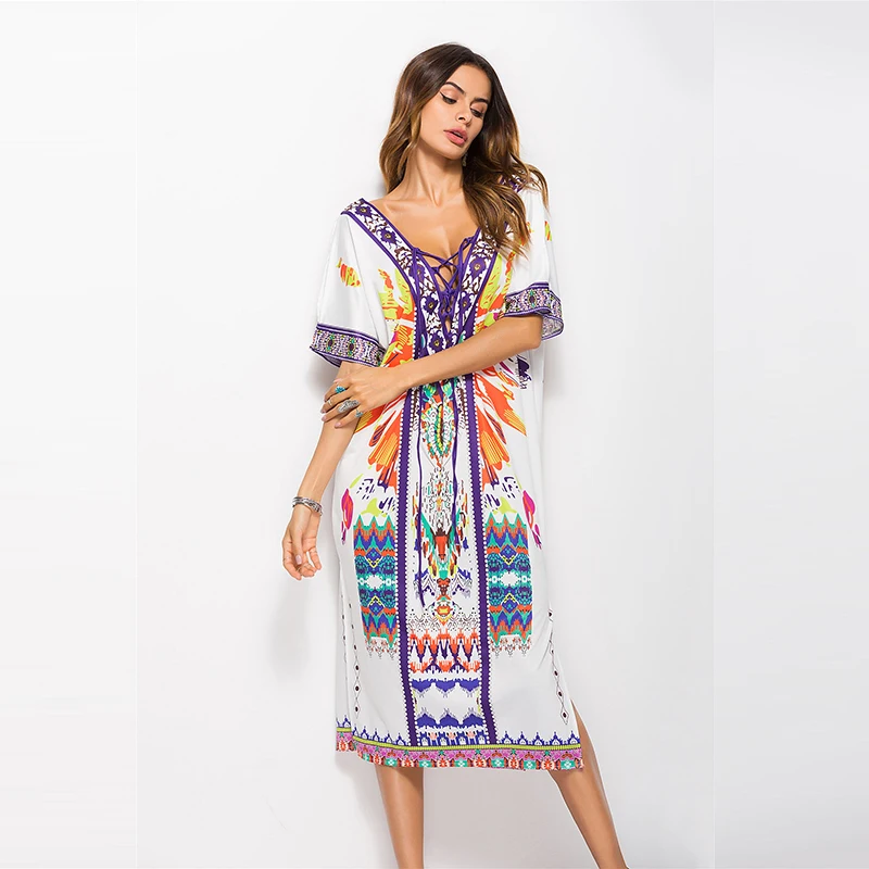2018 new summer fashion loose large size women dress when printing on both sides | Женская одежда