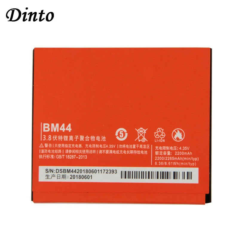 Dinto 1 шт. высококачественный полимерный аккумулятор BM44 2200 мАч для смартфона Xiaomi