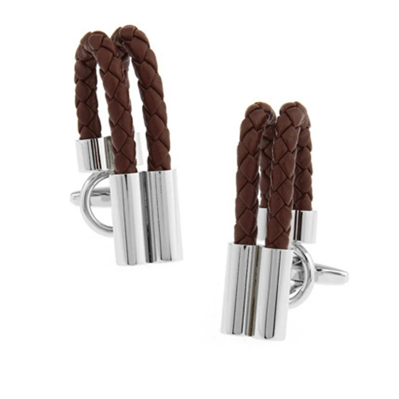 

XKZM Brand Cufflinks Brown rope design hotsale copper material cufflinks Newest Hot whoelsale&retail
