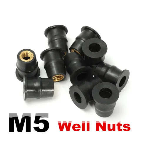 10x M5 5 мм метрические резиновые гайки ветрового стекла Обтекатель капота для Honda Для Suzuki - изображение