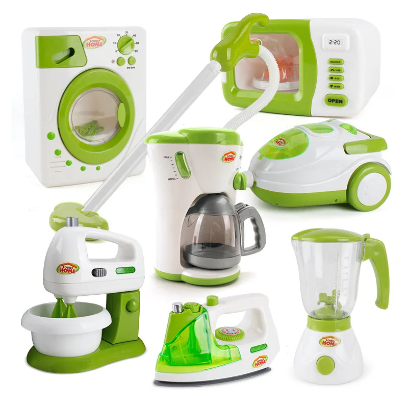 

Mini cleaning toy set simulation small household appliances series small washing machine juicer iron vacuum cleanerr