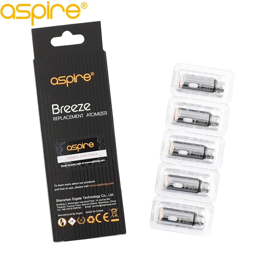 10 шт./лот Aspire breeze катушки для aspire комплект все-в-одном сменная катушка 0.6ом