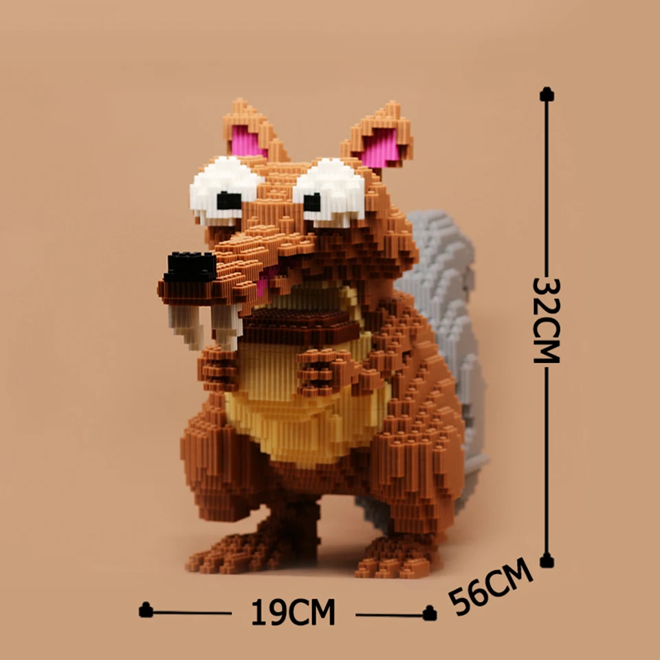 Классический мультфильм Scrat желудь большой размер строительные блоки игрушки животных Обучающие белки Assemable Кирпичи Детские модели подарки