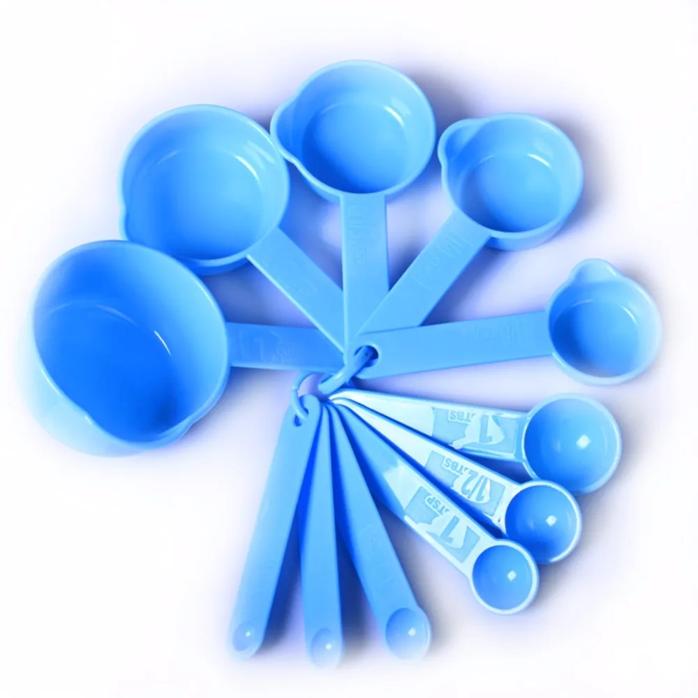 11 шт./компл. синий Пластик Кухня мерная Набор ложек и поварёшек Чашки столовую