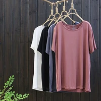 women clothes 2019 basic t shirt female solid loose o neck short sleeve casual tee shirt tops femme summer bottoming tshirt