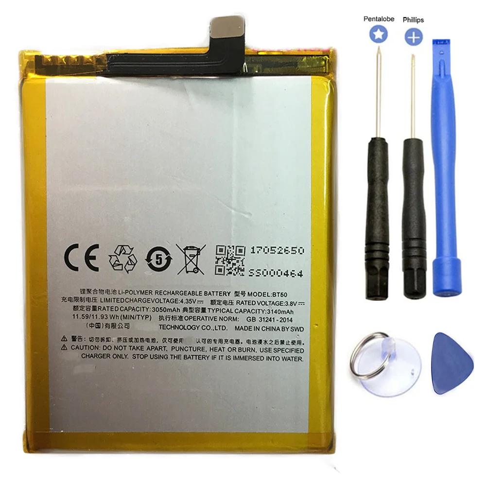 3450 мАч абсолютно новая батарея BT50 для Meizu Metal M57A M57AU MA01 Meilan M1 батареи с инструментами 3450 мАч абсолютно новая батарея BT50 для Meizu Metal M57A M57AU MA01 Meilan M1 батареи с инструментами