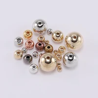 100pcsbag 3 12mm with hole ccb copper coated beads round plastic acrylic loose spacer bead for diy jewelry making findings