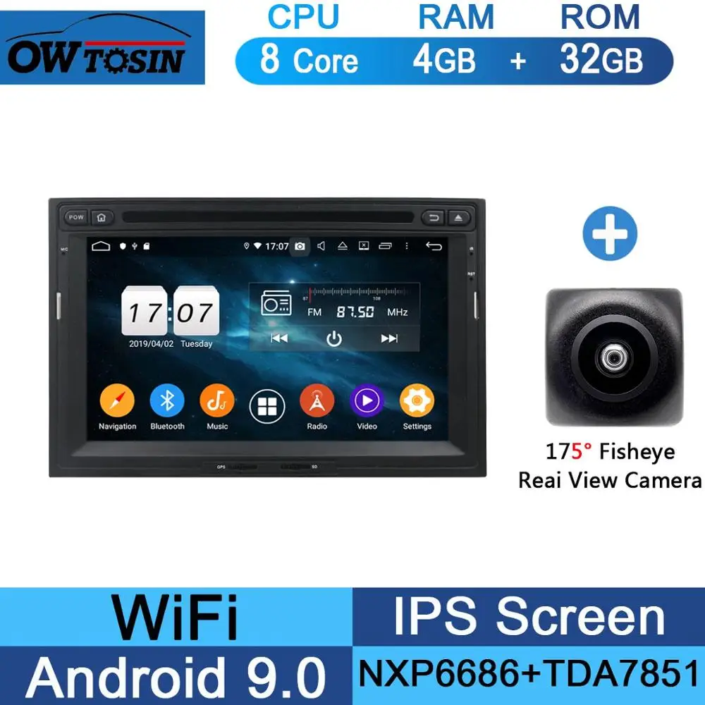 32G Fisheye Camera " ips 8Core 4G+ 64G Android9.0 автомобильный dvd-плеер для peugeot PG 3008 5008 Partner/Citroen Berlingo DSP радио gps Parrot BT ADAS - Цвет: 32G Fisheye Camera