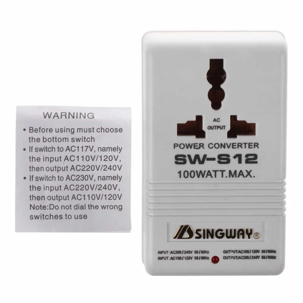 SINGWAY 100 Вт 70 Вт 150 Вт 110 в 120 В до 220 В 240 В повышающий преобразователь напряжения трансформатор путешествия Двухканальный преобразователь мощности