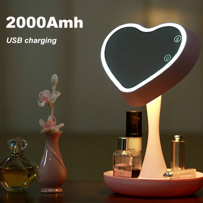 7colors LED woman Mirror light night rotating 3 x Magnifying Glasses reading table lamp make up vanity bedroom decoration | Красота и