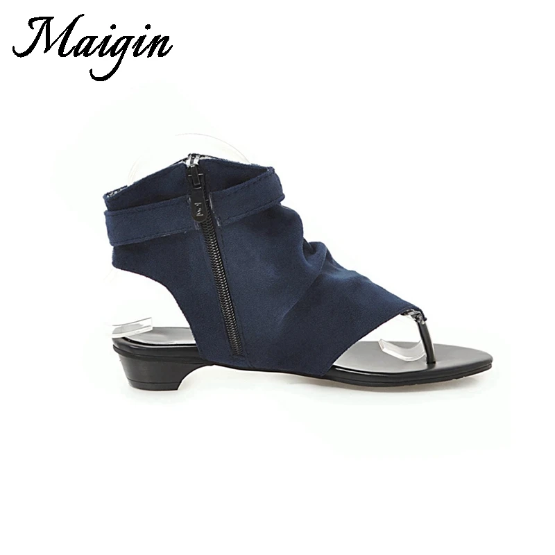 Maigin Римские сандалии Для женщин 2018 классный клип носком Slingback Летняя обувь низкая