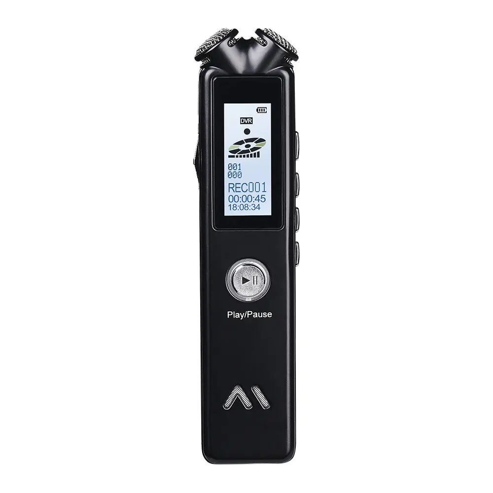 Yescool A20 8 | 16 | 32GB Профессиональный Мини цифровой диктофон enregistreur MP3 музыкальный плеер черный розовый на выбор - Цвет: Черный