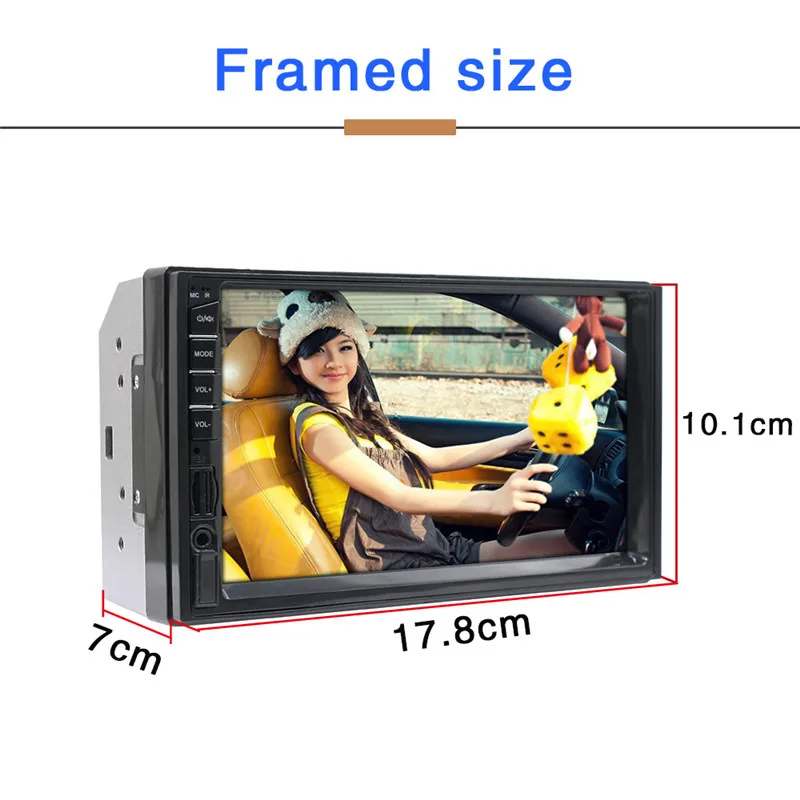 7 'ƈ DIN универсальный автомобильный стерео MP4 MP5 плеер с радио FM Bluetooth Зеркало