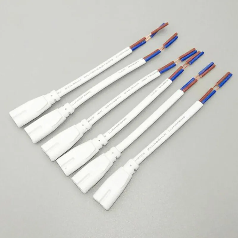 40 шт./лот круглый кабель T4 T5 T8 флуоресцентные трубки провода адаптер один конец 2