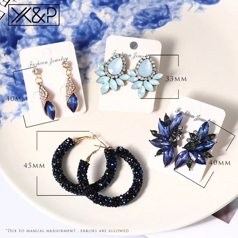 X & P Модные Винтажные корейские Кристальные Женские Висячие серьги для женщин