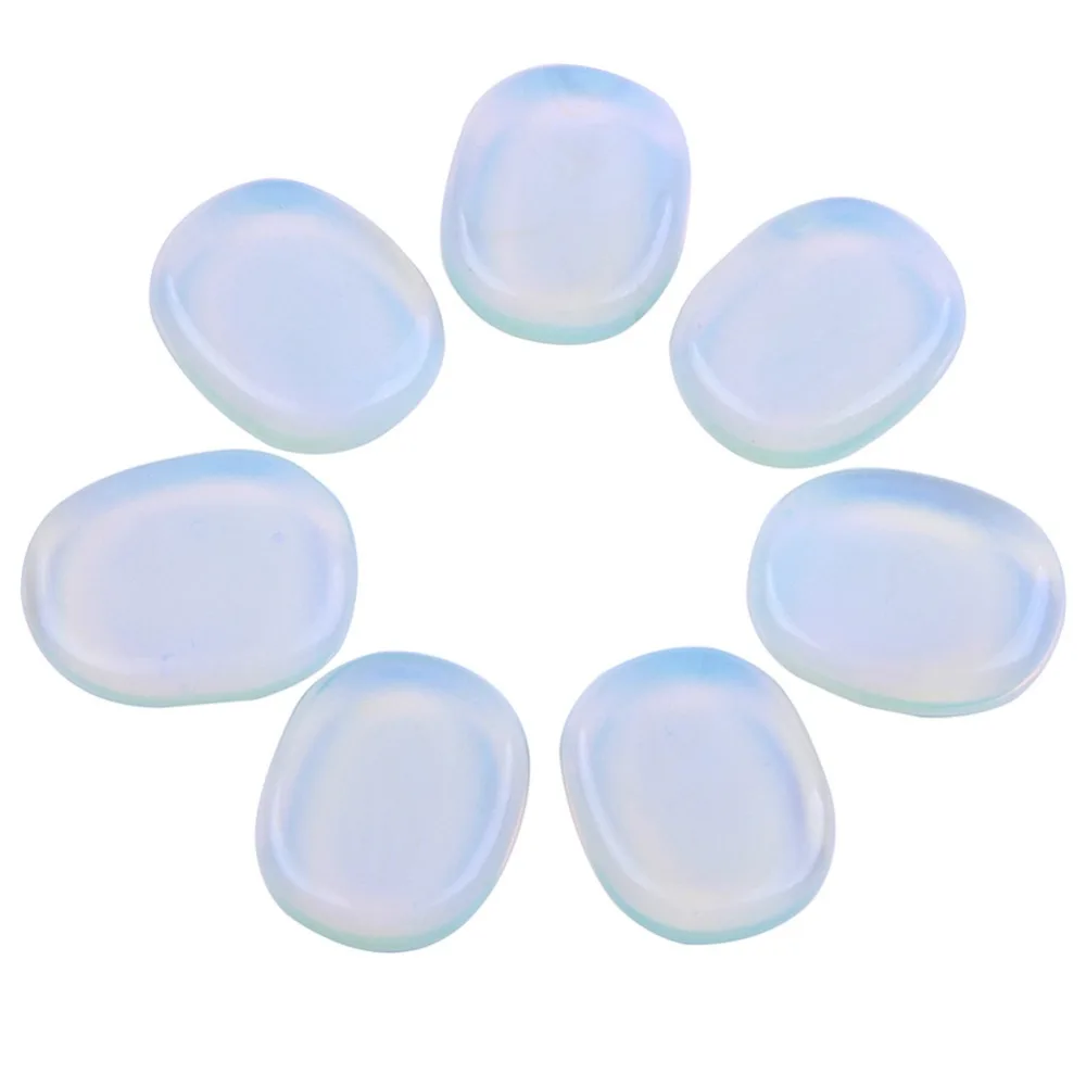 

Yaye белый Опалит, камень, набор полированных пальмовых камней, гравированный Reiki Healing Crystal, продается 7 шт. в одном мешке