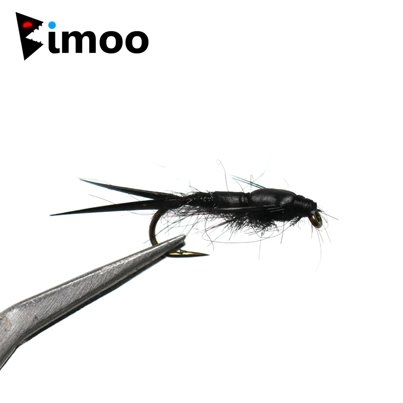 

Bimoo 10pcs #12 Black Stonefly Nymph Flies Fly Fishing Lure