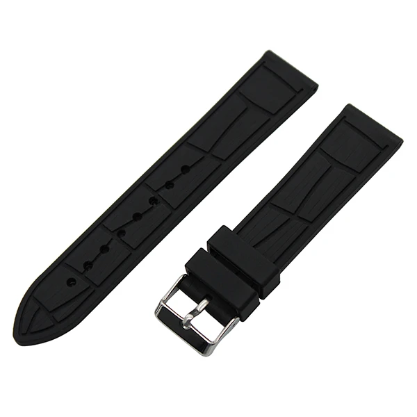 Croco Grain Силиконовый резиновый ремешок для мм часов 20 мм 22 мм 23 мм 26 мм для Luminox Мужские Женские часы ремешок из нержавеющей стали с пряжкой на запястье браслет черный - Цвет ремешка: Croco Grain
