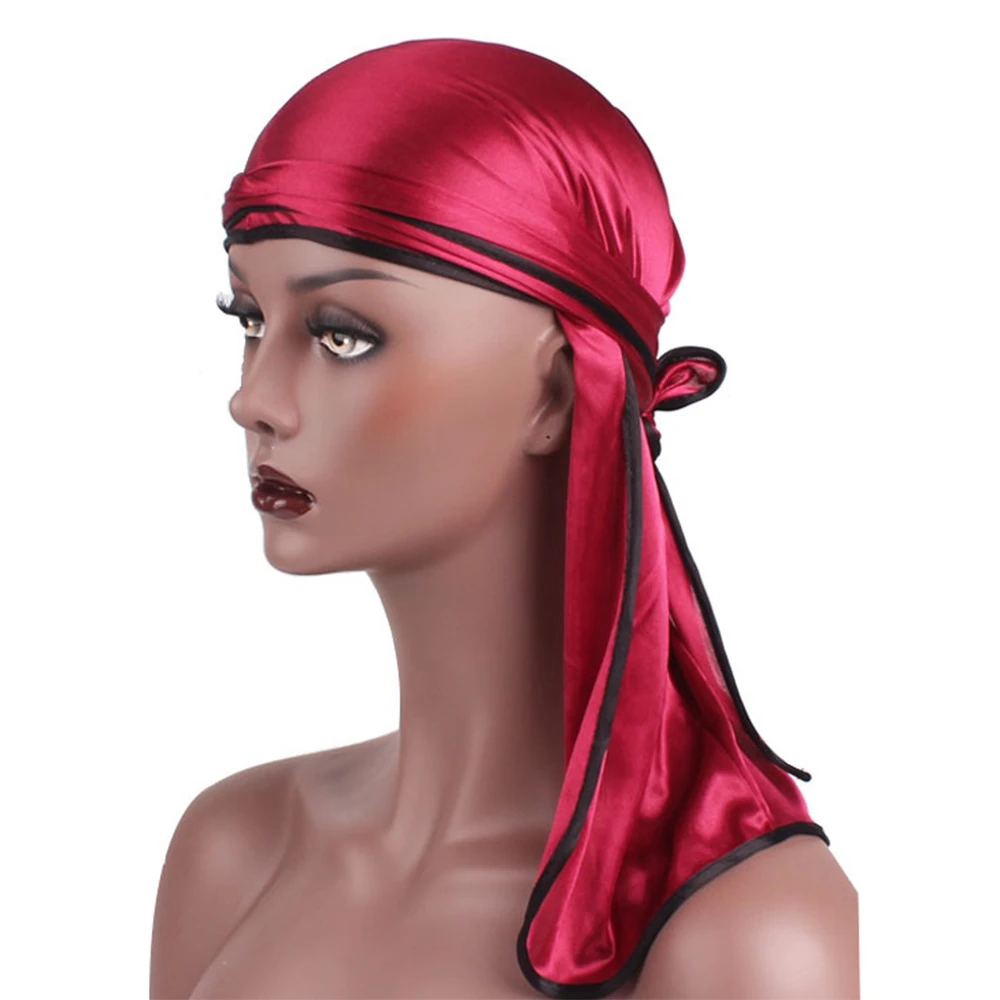 Новая мода Для мужчин шелковистой Durags Байкер Головные уборы череп Кепки бандана