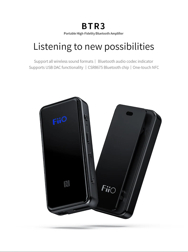 FiiO BTR3 CSR8675 AK4376A USB DAC портативный Bluetooth APTX HD LDAC LHDC Type C 3,5 мм усилитель для i phone/Android телефонов/ПК