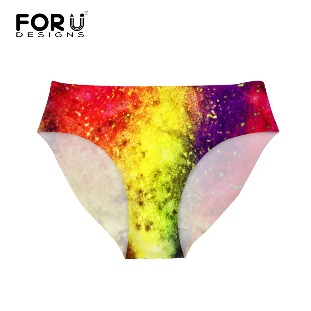 FORUDESIGNS/Красочные трусы с рисунком бесшовные трусики на каждый день нижнее белье