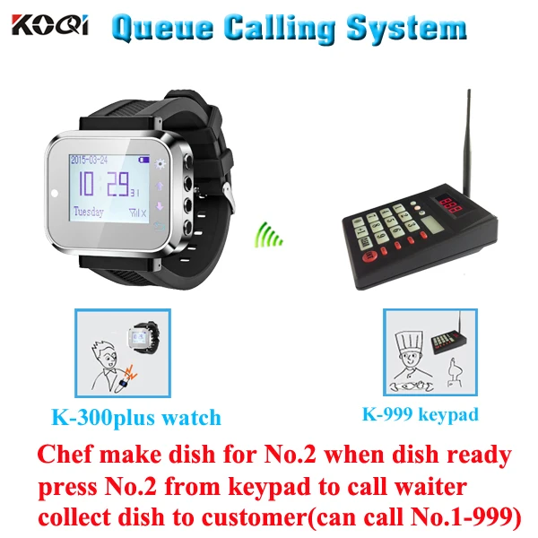 

Paging System Keyboard Wireless Restaurant Caller Watch Calling Vibrate Queue System