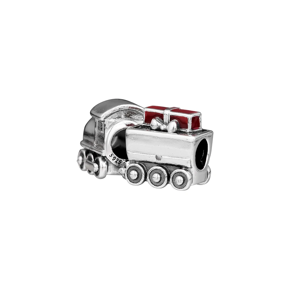 

Christmas Train Charm Fits 925 sterling silver original Bracelets For Woman DIY Christmas Beads for jewelry making