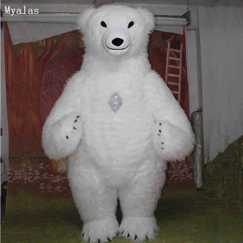 Надувной костюм белого медведя 3 м высокий талисман для взрослых полярный