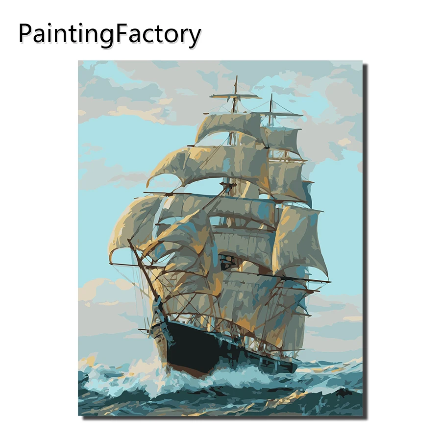 PaintingFactory парусная лодка живопись по номерам Рисование цветными номерами наборы